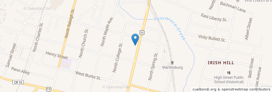 Mapa de ubicacion de Martinsburg Municipal Court en United States, West Virginia, Berkeley County, Martinsburg.
