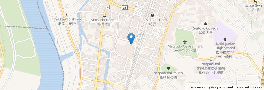 Mapa de ubicacion de 松戸市文化ホール en Japón, Prefectura De Chiba, Matsudo.