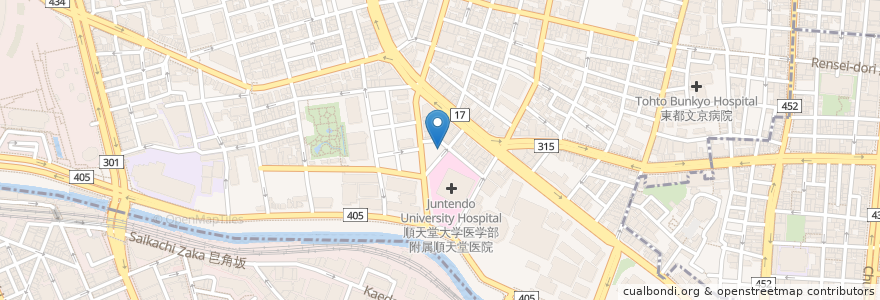 Mapa de ubicacion de コーチャル en Jepun, 東京都, 文京区.