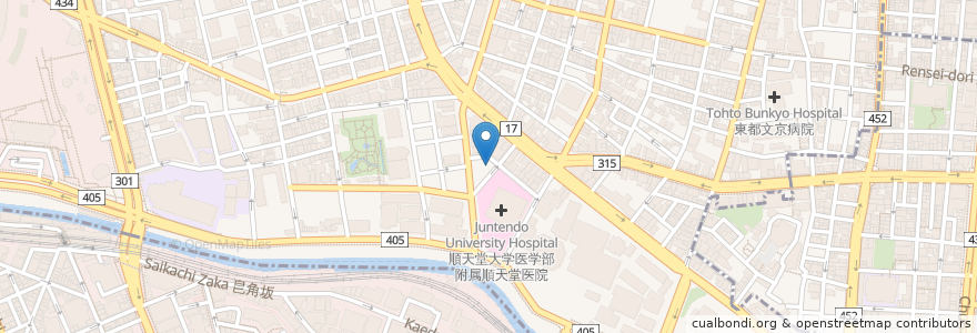 Mapa de ubicacion de 順天堂大学サテライト4 en 日本, 东京都/東京都, 文京区.