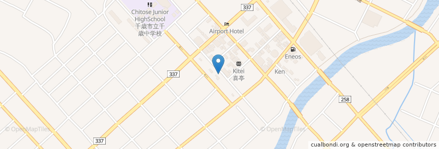 Mapa de ubicacion de 千歳市グリーンベルト地下駐車場 en 日本, 北海道, 石狩振興局, 千歳市.