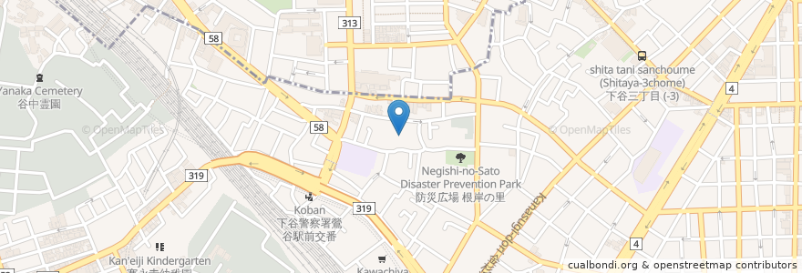 Mapa de ubicacion de 円光寺 en Japan, 東京都, 台東区.