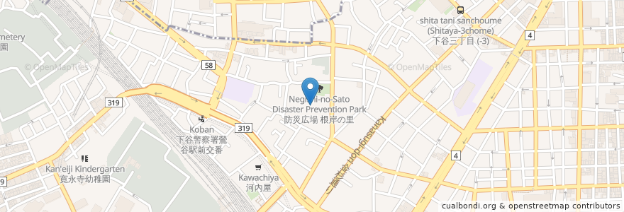 Mapa de ubicacion de 永称寺 en Japonya, 東京都, 台東区.