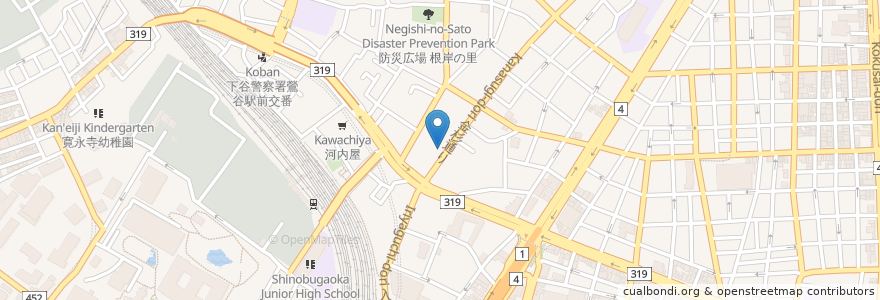 Mapa de ubicacion de りそな銀行 en Jepun, 東京都, 台東区.