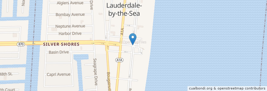 Mapa de ubicacion de Anglin's Square en 미국, 플로리다주, Broward County, Lauderdale-By-The-Sea.
