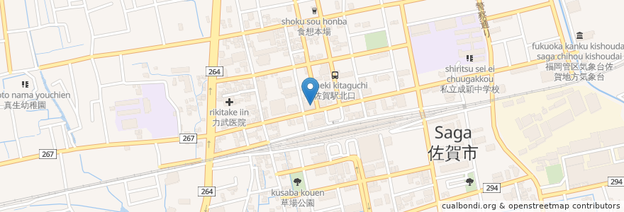 Mapa de ubicacion de 佐賀共栄銀行 en Japón, Prefectura De Saga, 佐賀市.