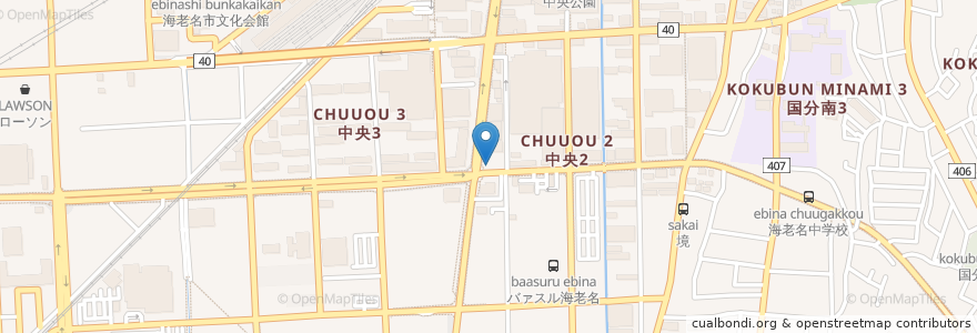 Mapa de ubicacion de いちごのパラソル en Japonya, 神奈川県, 海老名市.
