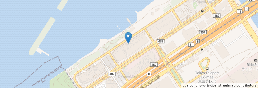 Mapa de ubicacion de 響 お台場店 en Japão, Tóquio, 江東区, 港区.