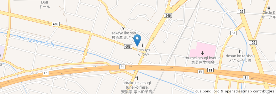 Mapa de ubicacion de らぁめん伝丸 en 日本, 神奈川縣, 厚木市.
