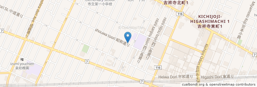 Mapa de ubicacion de Rojiura Curry Samurai en 일본, 도쿄도, 武蔵野市.