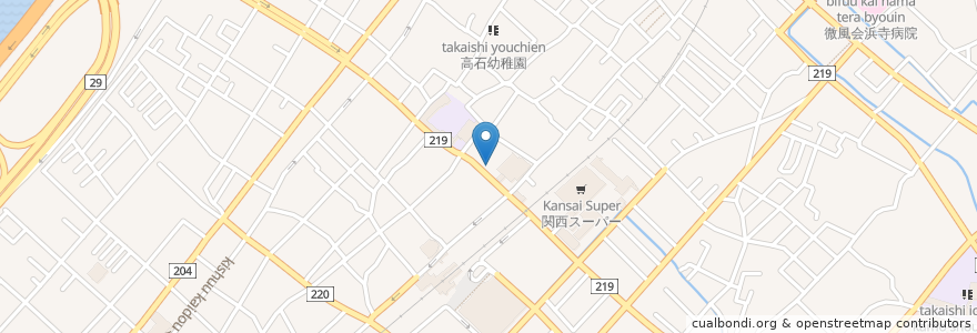 Mapa de ubicacion de アスカ薬局 en Japón, Prefectura De Osaka, 高石市.