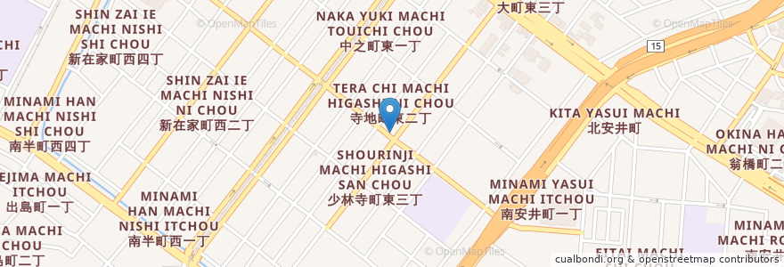 Mapa de ubicacion de お番菜 陽なた en 日本, 大阪府, 堺市, 堺区.
