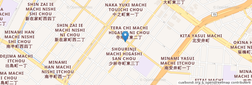 Mapa de ubicacion de 大衆食堂 かどや en Giappone, Prefettura Di Osaka, 堺市, 堺区.