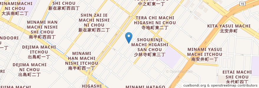 Mapa de ubicacion de 田辺医院 en 日本, 大阪府, 堺市, 堺区.