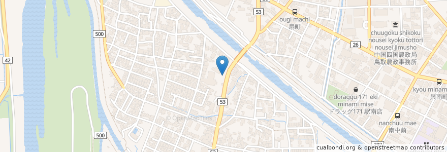Mapa de ubicacion de クボタクリーン 玄米コイン精米機 en 日本, 鳥取県, 鳥取市.