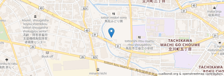 Mapa de ubicacion de コメダ珈琲店 鳥取立川店 en Japonya, 鳥取県, 鳥取市.
