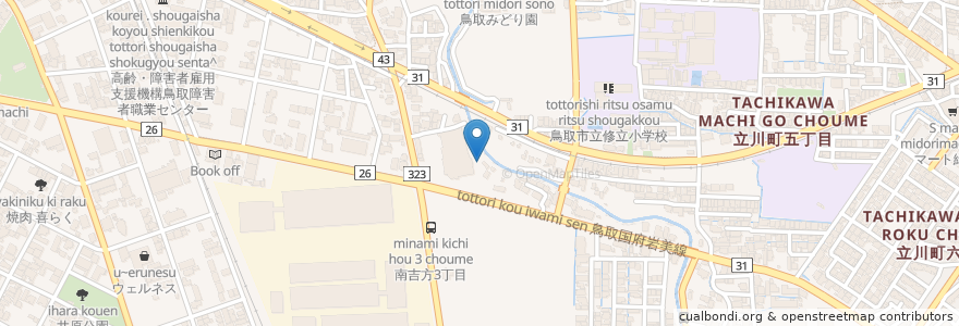 Mapa de ubicacion de たこぽん en اليابان, توتوري, 鳥取市.