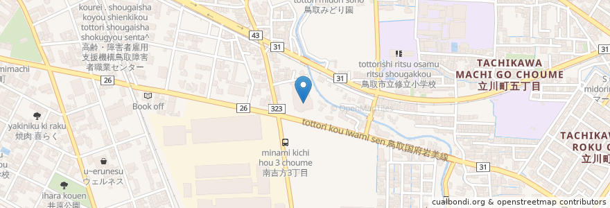 Mapa de ubicacion de よしかた亭 en Japan, Tottori Prefecture, Tottori.