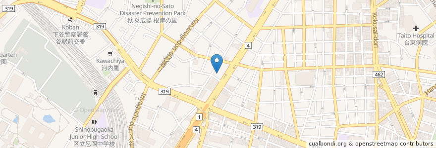 Mapa de ubicacion de 感應寺 en Japão, Tóquio, 台東区.