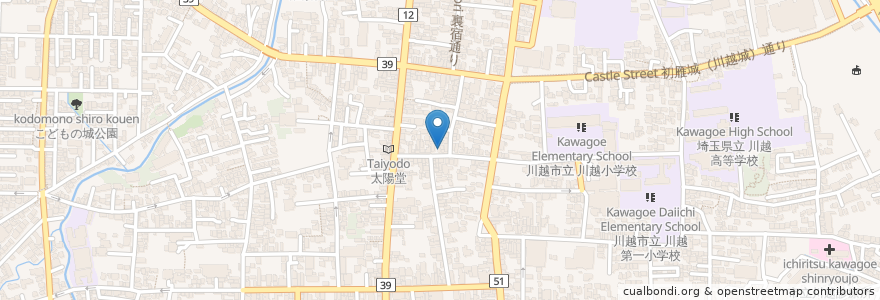Mapa de ubicacion de STARBUCKS en Japan, 埼玉県, 川越市.