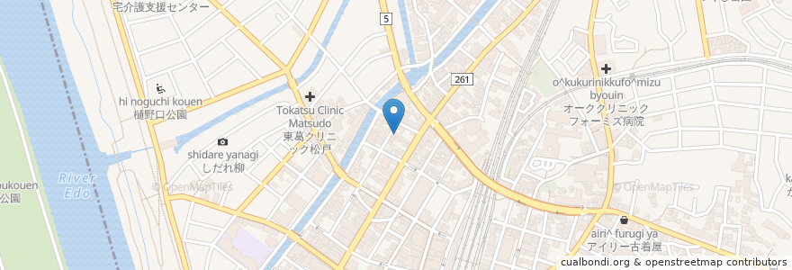 Mapa de ubicacion de 根元倶楽部 en Япония, Тиба, 松戸市.