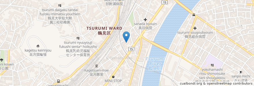 Mapa de ubicacion de フィットケアデポ en Japon, Préfecture De Kanagawa, 横浜市, 鶴見区.