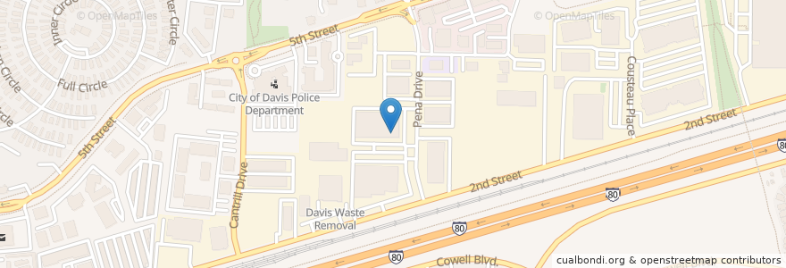 Mapa de ubicacion de Davis Musical Theater Company en アメリカ合衆国, カリフォルニア州, Yolo County, Davis.
