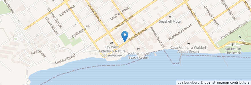 Mapa de ubicacion de the lobster shack 507 South st en United States, Florida, Monroe County, Key West.