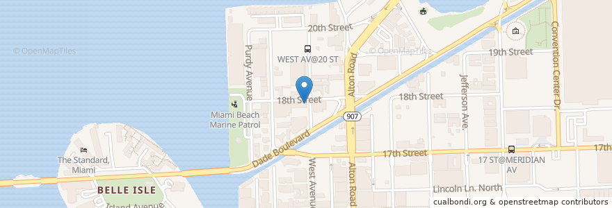 Mapa de ubicacion de Sunny Poke en Stati Uniti D'America, Florida, Contea Di Miami-Dade, Miami Beach.