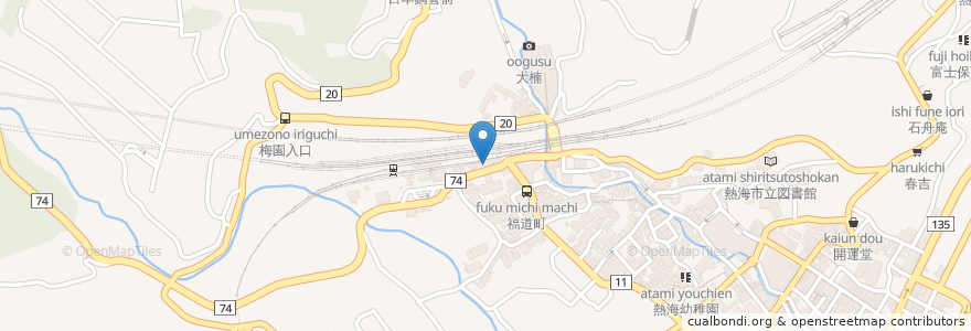 Mapa de ubicacion de とんー en 日本, 静冈县, 熱海市.