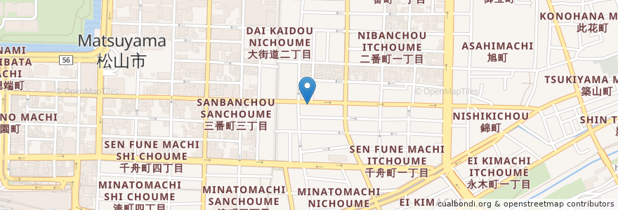 Mapa de ubicacion de コンアルマ en Japan, Präfektur Ehime, 松山市.