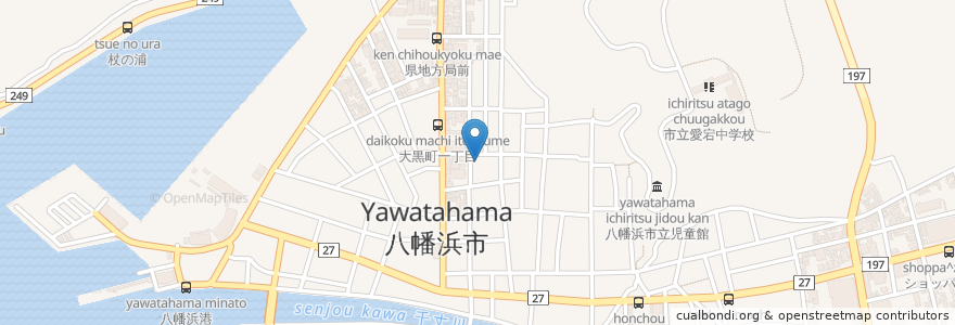 Mapa de ubicacion de あたご en 日本, 愛媛県, 八幡浜市.