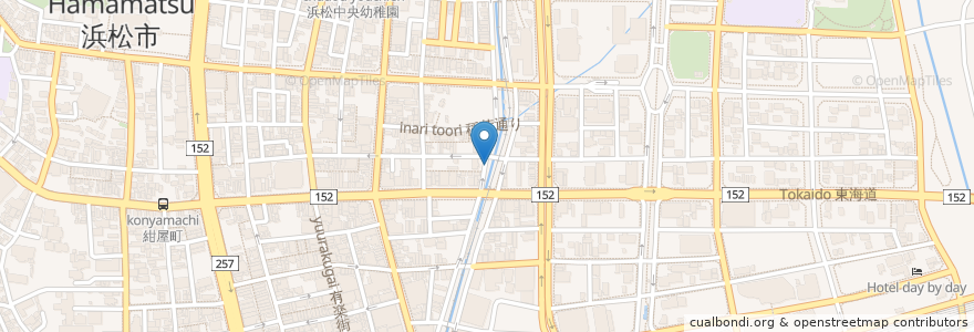 Mapa de ubicacion de 駐車場出入口 en Japan, 静岡県, 浜松市, 中区.