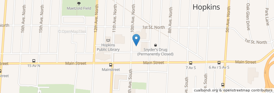 Mapa de ubicacion de Municipal Lot en United States, Minnesota, Hennepin County, Hopkins.