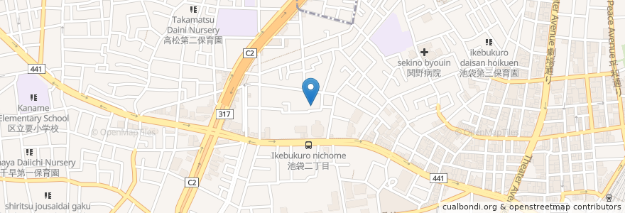 Mapa de ubicacion de 洞雲寺 en Giappone, Tokyo, Toshima.
