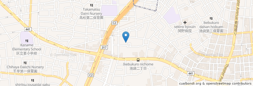 Mapa de ubicacion de 功雲院 en 일본, 도쿄도, 豊島区.