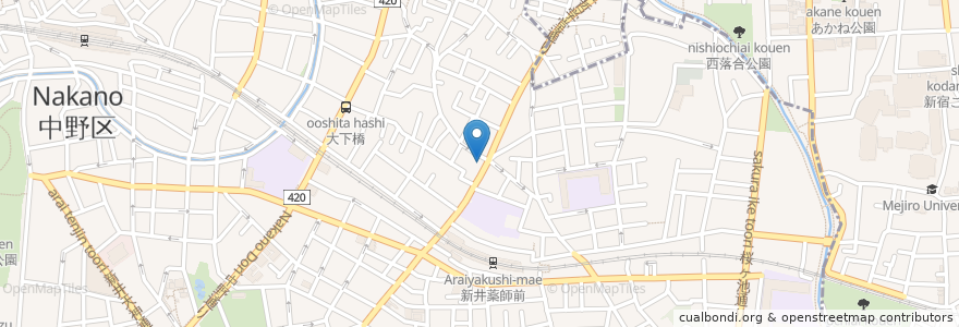 Mapa de ubicacion de 辰巳庵 en اليابان, 東京都, 中野区.
