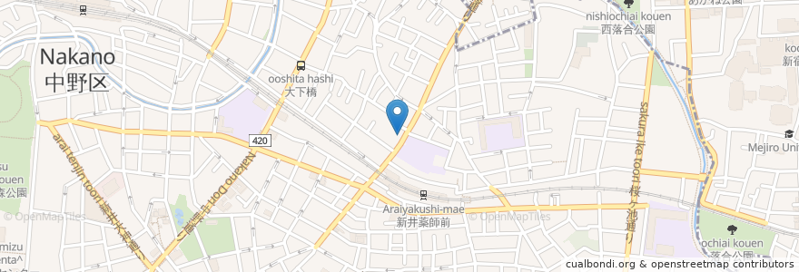 Mapa de ubicacion de おつかれさん en اليابان, 東京都, 中野区.