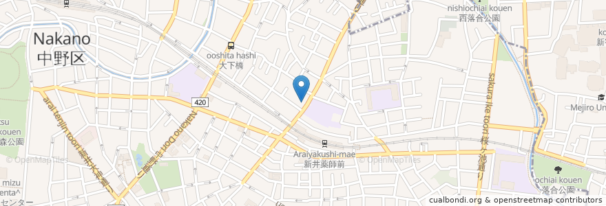 Mapa de ubicacion de 町の中ファーストフード en Giappone, Tokyo, 中野区.