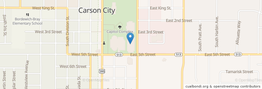 Mapa de ubicacion de Legislature Building Parking Garage en United States, Nevada, Carson City, Carson City.