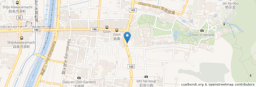 Mapa de ubicacion de 鉄板居酒屋 祇園てなもんや en اليابان, 京都府, 京都市, 東山区.
