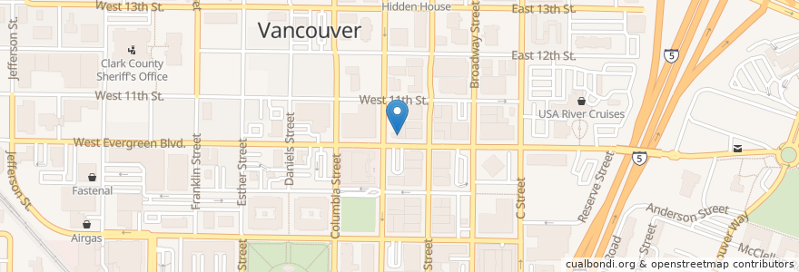 Mapa de ubicacion de Old Ivy Brewery en ایالات متحده آمریکا, واشنگتن, Clark County, Vancouver.
