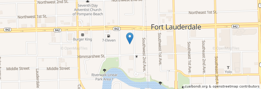 Mapa de ubicacion de Chinese Food Truck en 미국, 플로리다주, Broward County, Fort Lauderdale.
