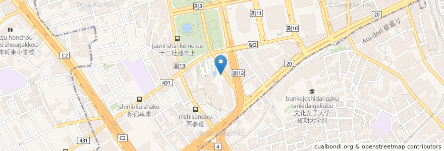 Mapa de ubicacion de 搬入車用 en 日本, 東京都, 新宿区, 渋谷区.
