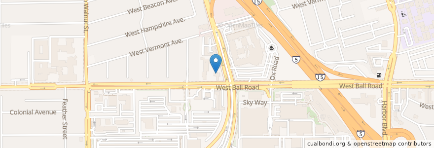 Mapa de ubicacion de Athena Bitcoin ATM en Vereinigte Staaten Von Amerika, Kalifornien, Orange County, Anaheim.