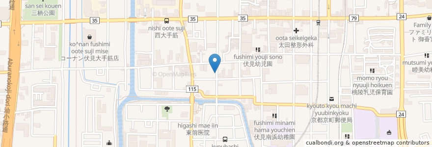 Mapa de ubicacion de 蕎麦屋 京乃四季 en Japão, 京都府, Quioto, 伏見区.