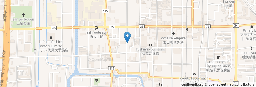 Mapa de ubicacion de なやまちコミュニティホール en اليابان, 京都府, 京都市, 伏見区.