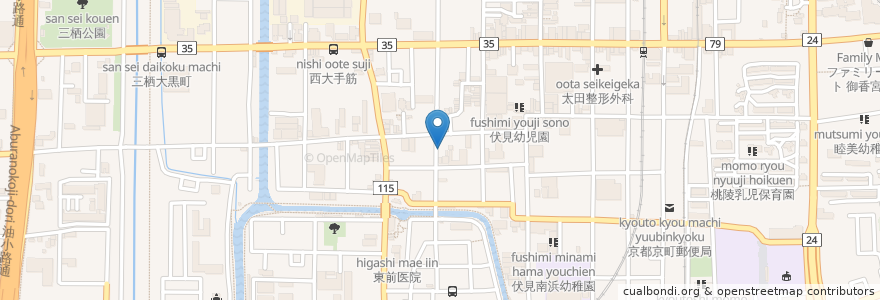Mapa de ubicacion de 中じま en Japan, 京都府, Kioto, 伏見区.