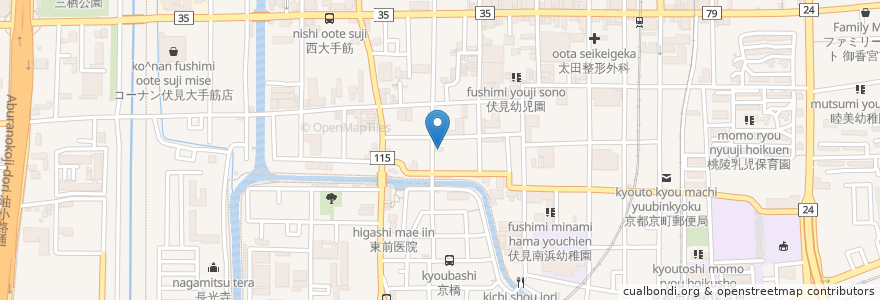 Mapa de ubicacion de 龍馬ホール en Giappone, Prefettura Di Kyoto, Kyoto, 伏見区.