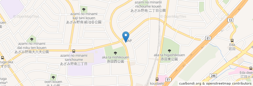 Mapa de ubicacion de スターチャイルド en 日本, 神奈川県, 横浜市, 青葉区.
